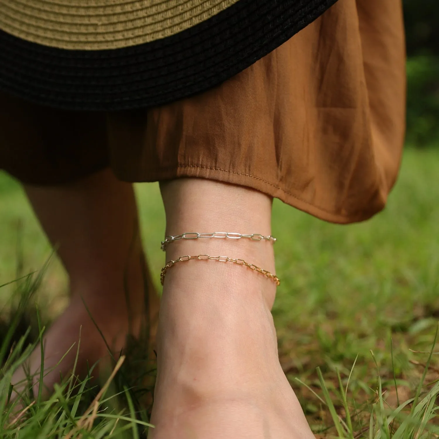 10" Gold Filled Round Drawn Cable Chain Anklet