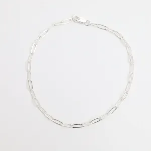 10" Sterling Silver Flat Drawn Cable Chain Anklet