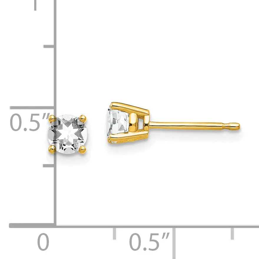 14k Yellow Gold Cubic Zirconia Earrings