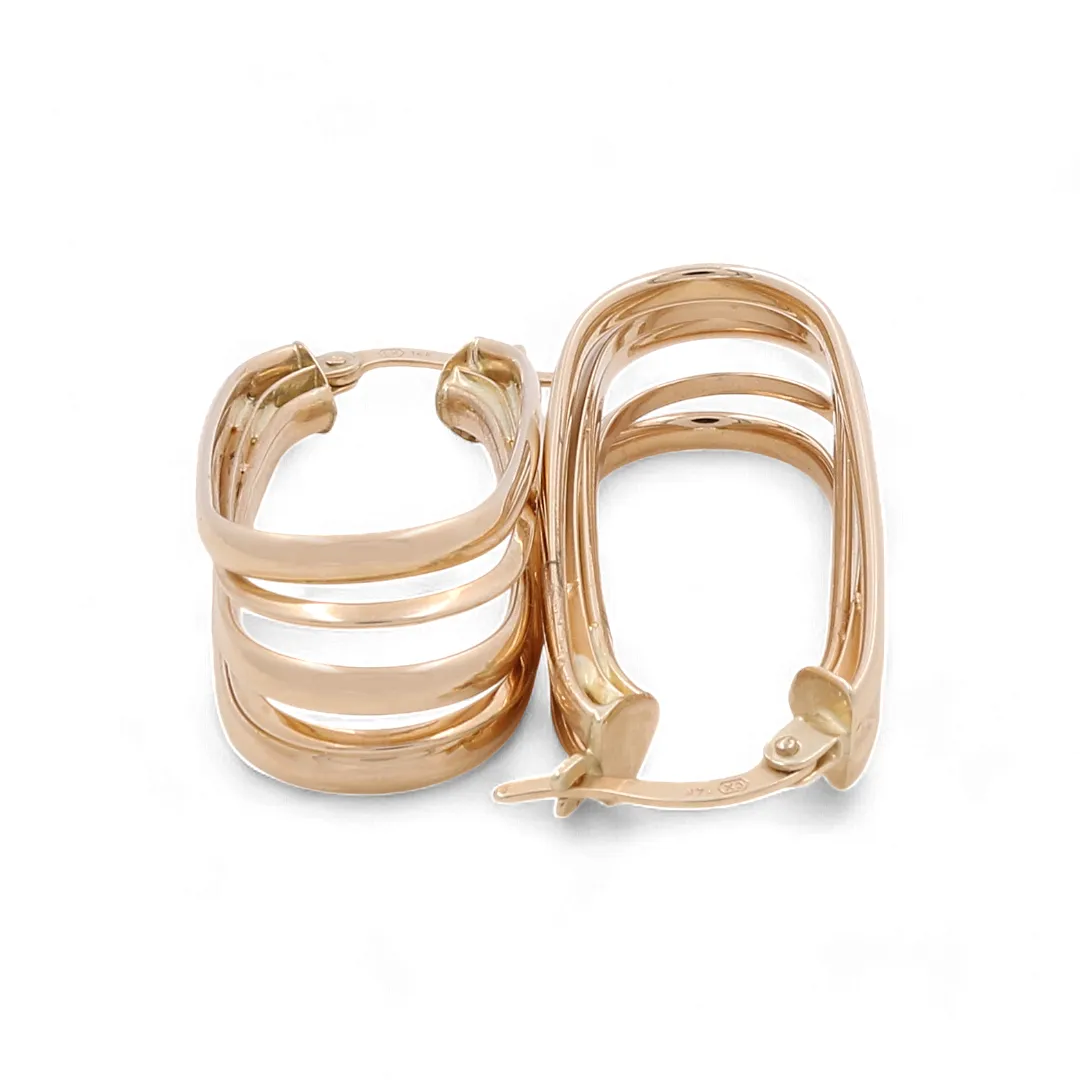 14K Yellow Gold Medium Hoop Earrings