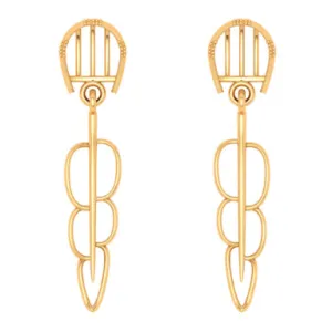 18k Bis Hallmarked Modern And Stylish Gold Earrings Design