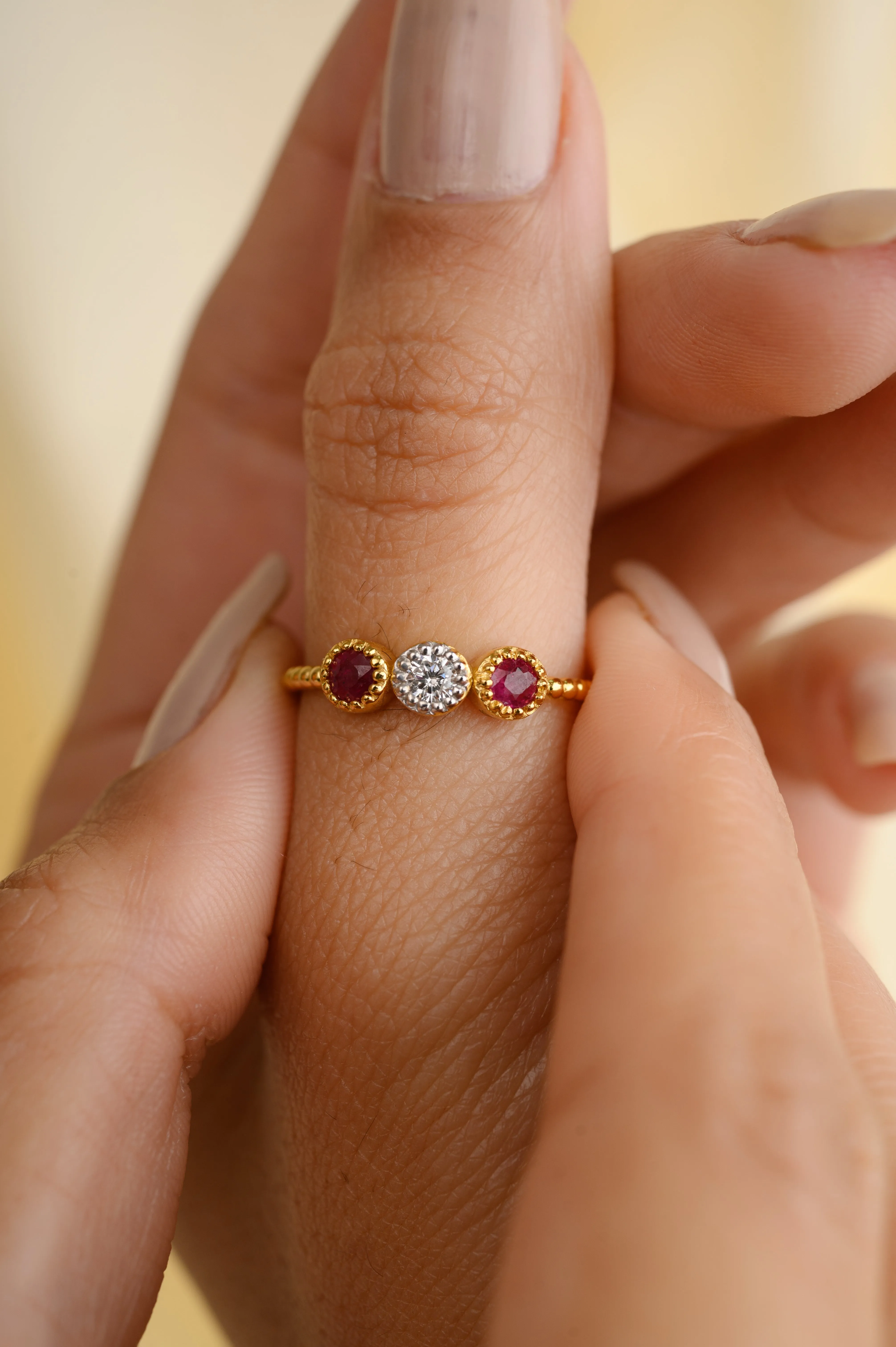 18K Gold Ruby & Diamond Statement Ring