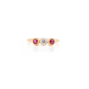 18K Gold Ruby & Diamond Statement Ring