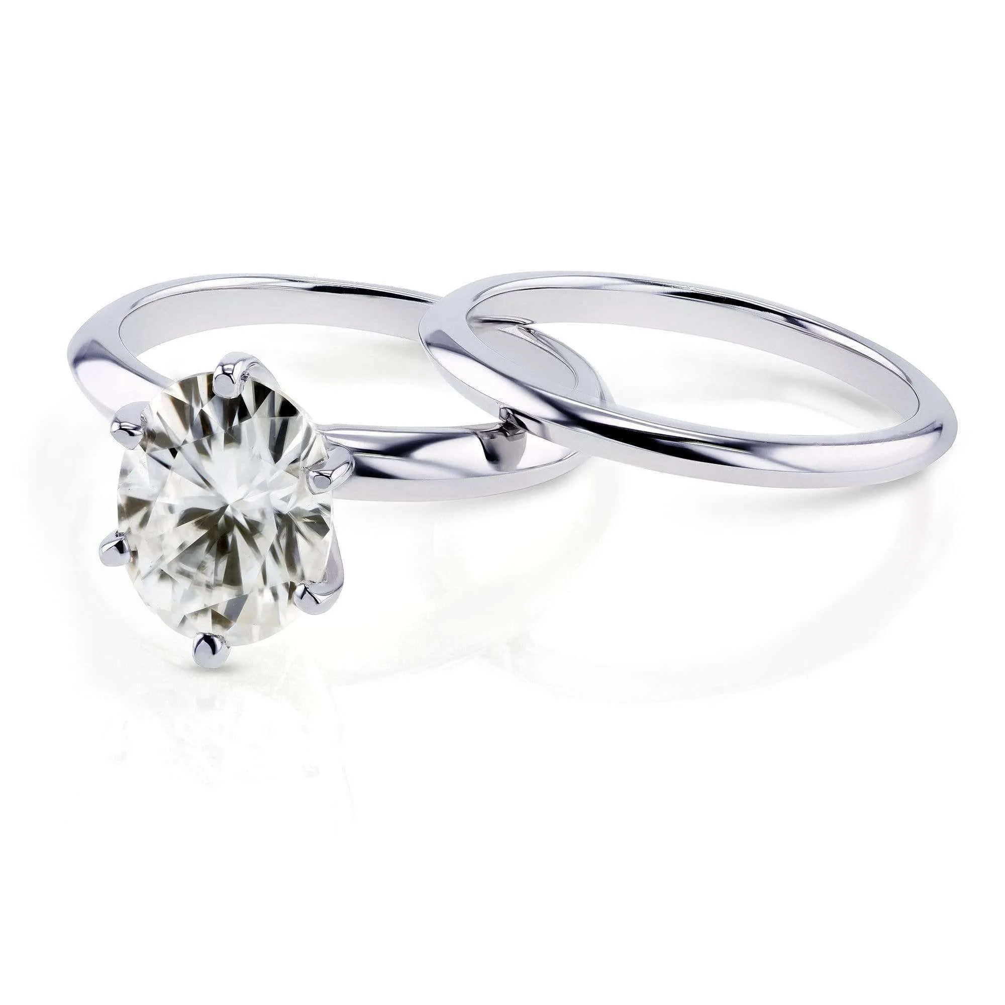 2-1/10ct Oval 6-Prong Bridal Set