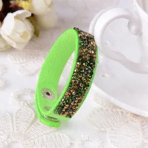 2015 Hot Selling New Fashion 6 Layer Wrap Bracelets Slake Leather Bracelets With Crystals Couple Jewelry free shipping