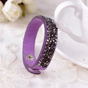 2015 Hot Selling New Fashion 6 Layer Wrap Bracelets Slake Leather Bracelets With Crystals Couple Jewelry free shipping