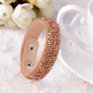 2015 Hot Selling New Fashion 6 Layer Wrap Bracelets Slake Leather Bracelets With Crystals Couple Jewelry free shipping