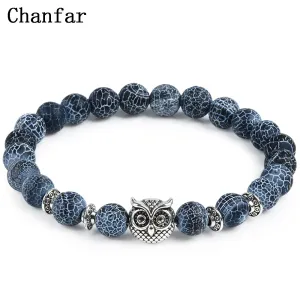 2017 Leopard Tiger Eye Lion Head Bracelet Owl Buddha beads Bracelets Bangles Charm Natural Stone Bracelet yoga Jewelry Men Women