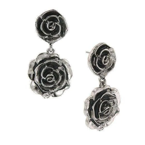 2028 Jewelry Double Rose Dangling Earrings