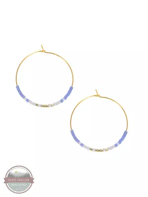 341-04 Endless Hoop with Beads Earrings