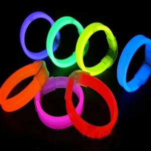 8 Inch Triple Wide Glow Bracelets / Wristbands