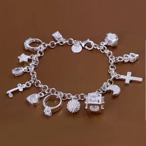 925 Silver Color Jewelry fashion Bracelets