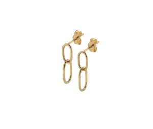 9ct Yellow Gold Oblong Drop Earrings