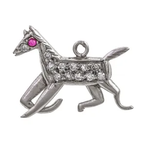 Antique Diamond & Ruby Dog Charm