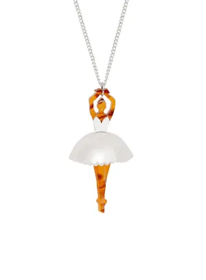 Ballerina Pendant - Pearl White