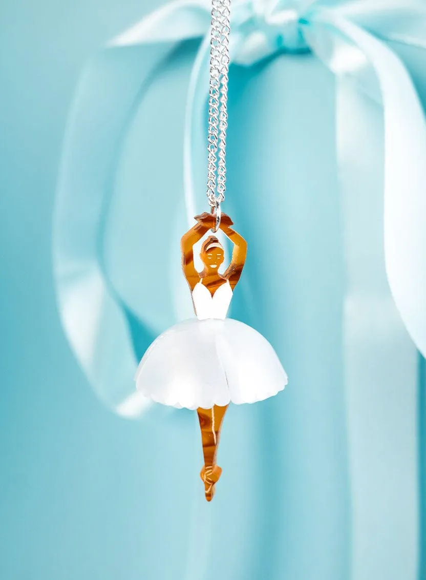 Ballerina Pendant - Pearl White