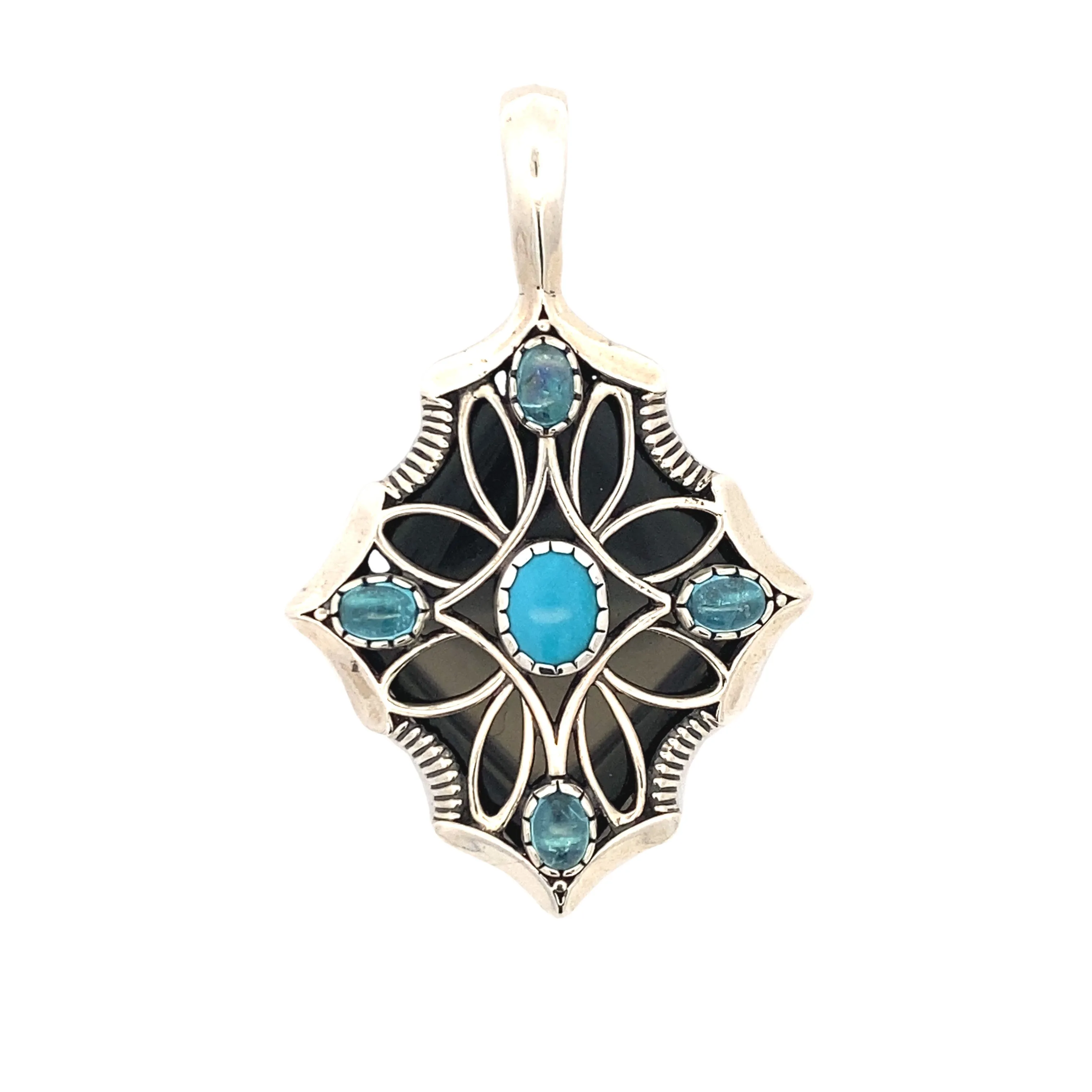 BCJ Estate Jewelry Silver Gemstone Pendant