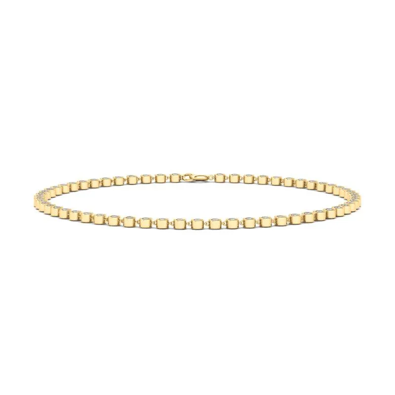 Bezel-Set Diamond Anklet Chain