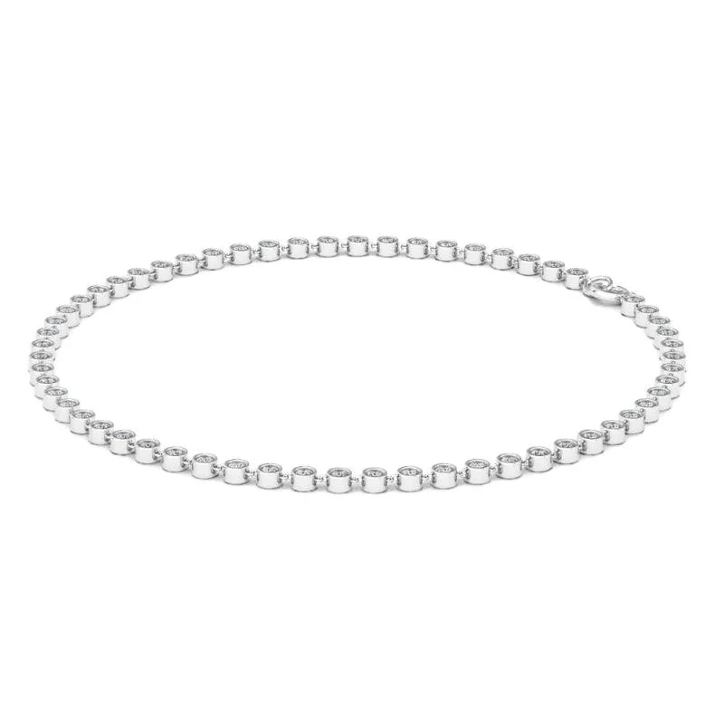 Bezel-Set Diamond Anklet Chain