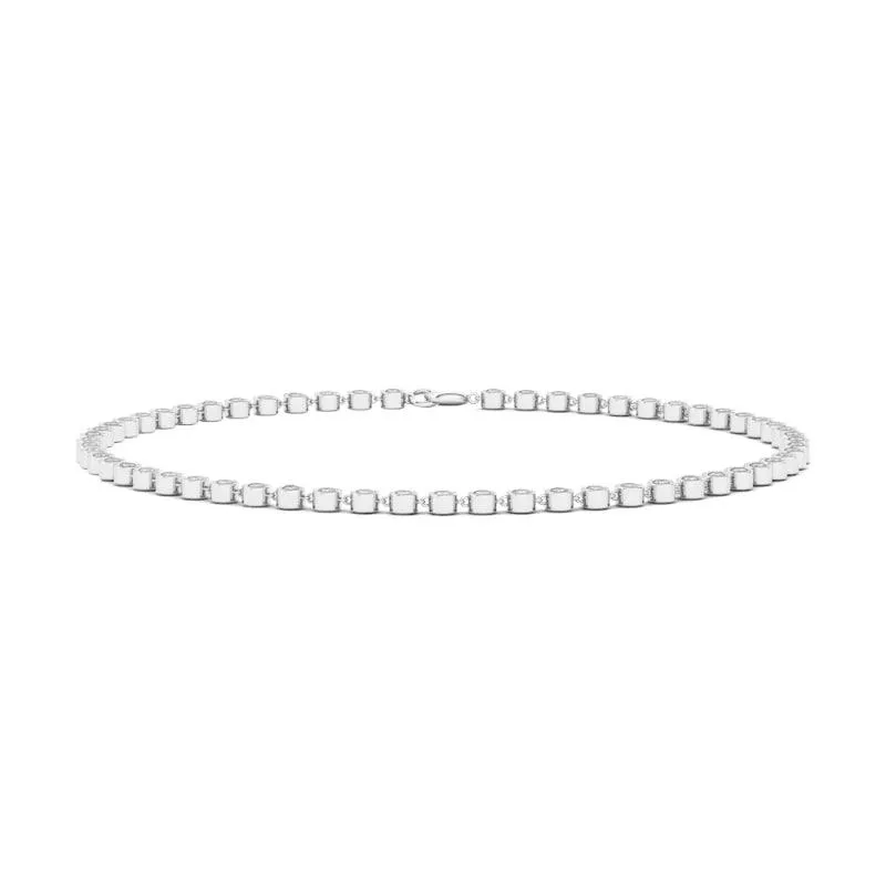 Bezel-Set Diamond Anklet Chain