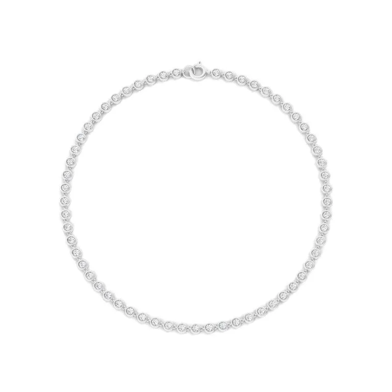 Bezel-Set Diamond Anklet Chain