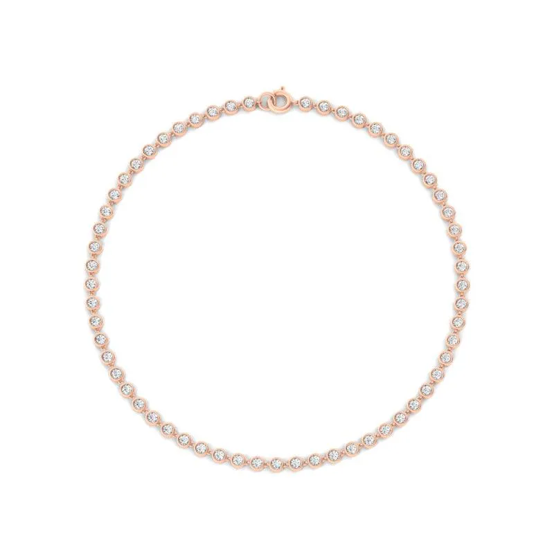 Bezel-Set Diamond Anklet Chain