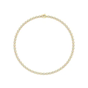 Bezel-Set Diamond Anklet Chain