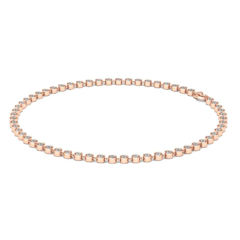 Bezel-Set Diamond Anklet Chain