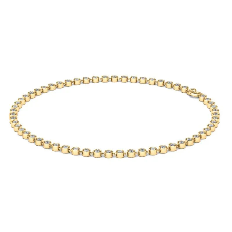 Bezel-Set Diamond Anklet Chain