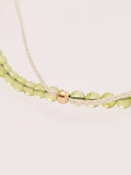 Birthstone Silk Braid Anklet- AUG