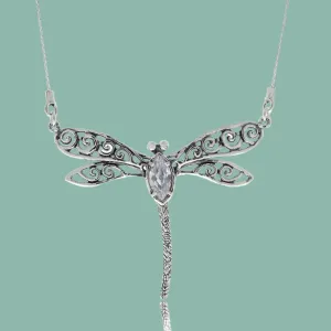 Bluenoemi Sterling Silver Dragonfly Pendant for Woman Israeli Meaningful Necklaces