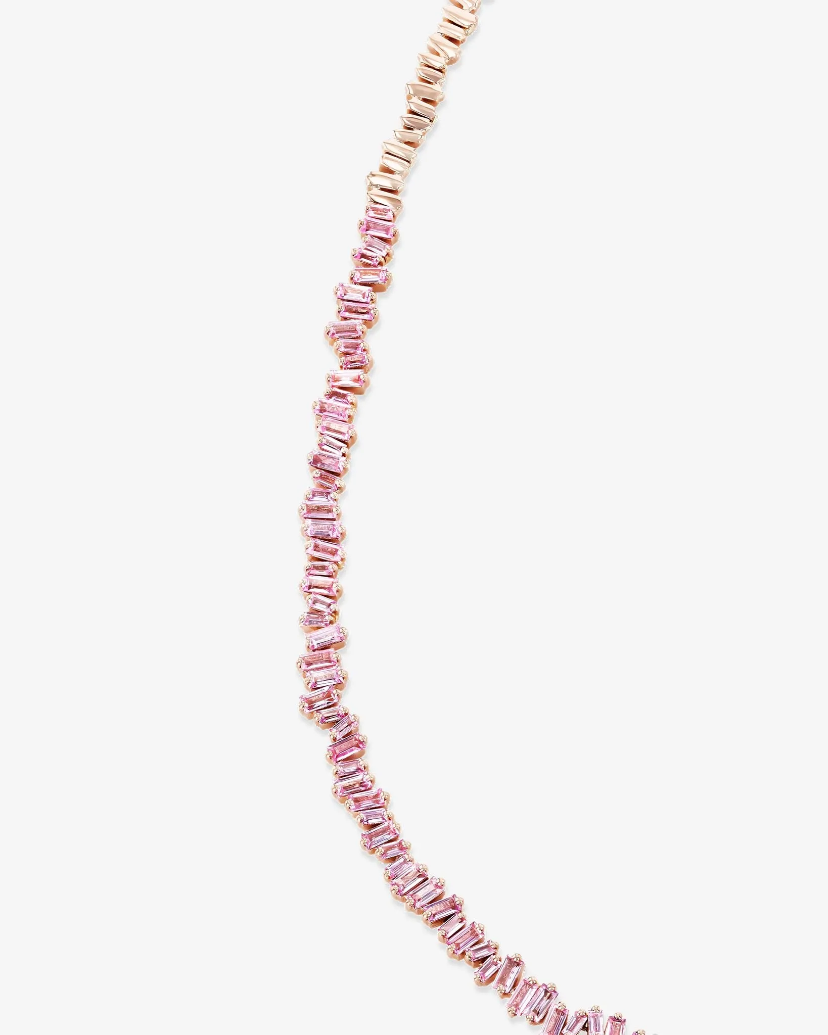 Bold Pink Sapphire Tennis Necklace