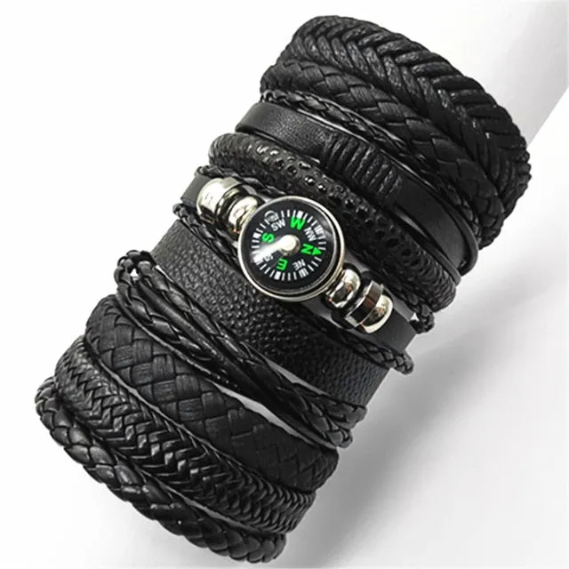 Bracelets 10pcs/set Black Wrap Woven Handmade  Men or Women  ID  A112 - 1105