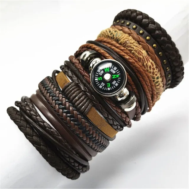 Bracelets 10pcs/set Black Wrap Woven Handmade  Men or Women  ID  A112 - 1105