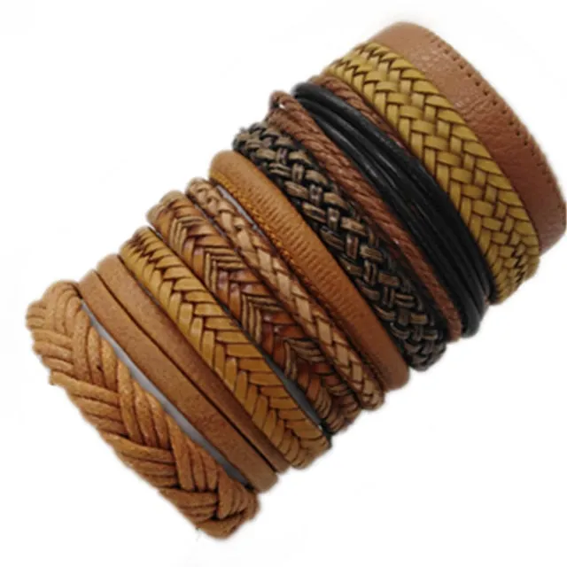 Bracelets 10pcs/set Black Wrap Woven Handmade  Men or Women  ID  A112 - 1105