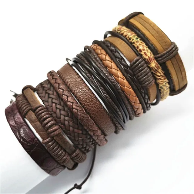 Bracelets 10pcs/set Black Wrap Woven Handmade  Men or Women  ID  A112 - 1105