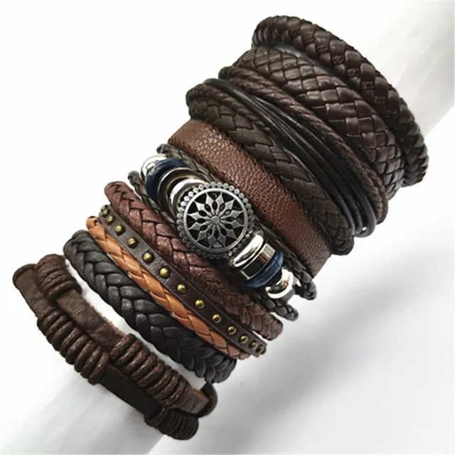 Bracelets 10pcs/set Black Wrap Woven Handmade  Men or Women  ID  A112 - 1105