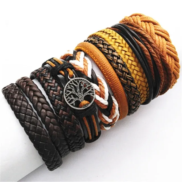 Bracelets 10pcs/set Black Wrap Woven Handmade  Men or Women  ID  A112 - 1105