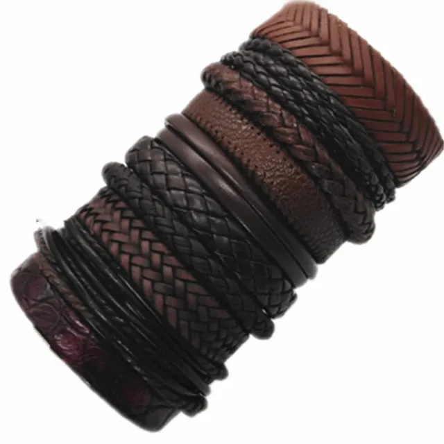 Bracelets 10pcs/set Black Wrap Woven Handmade  Men or Women  ID  A112 - 1105