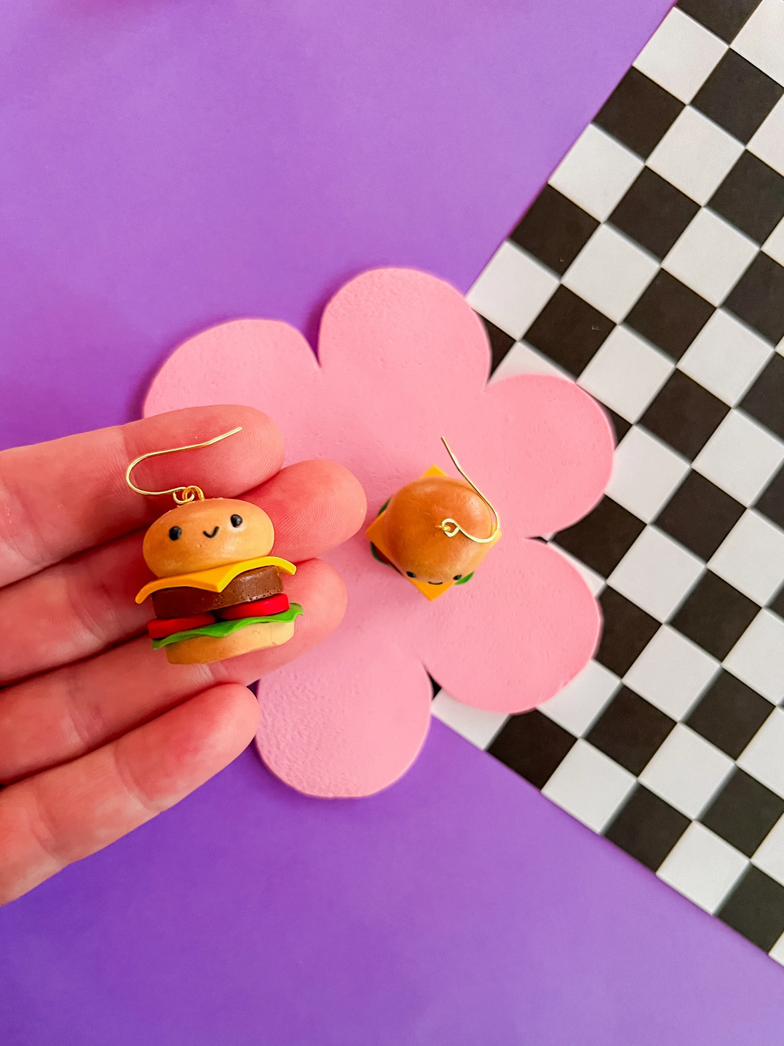 Burger Me | Cheeseburger Polymer Clay Earrings