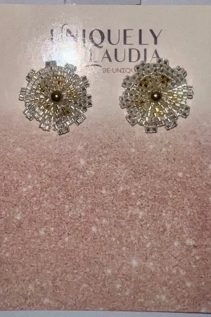 Daisy Miyuki Beads Stud Earrings