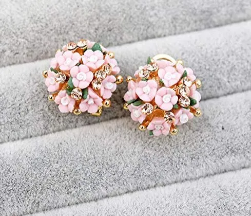 Electomania High Quality Floral Gold Plated Stylish Fancy Party Wear Earrings For Women & Girls (1 pair)