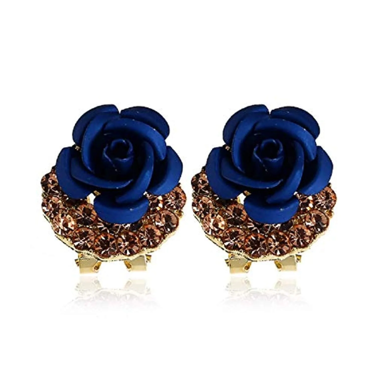 Electomania High Quality Gold Plated Floral Stylish Fancy Party Wear Earrings For Women & Girls 1Pair