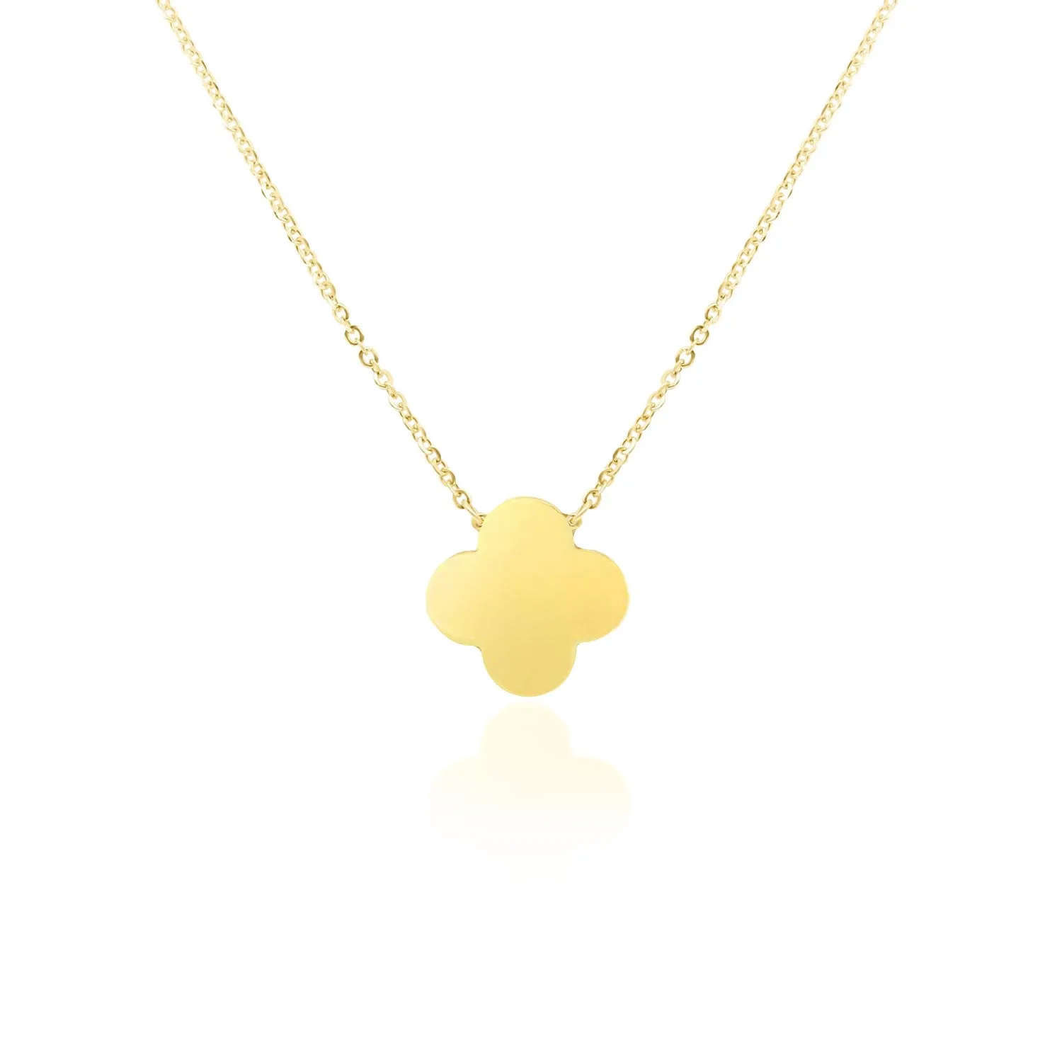 Extra Large Gold Single Clover Necklace