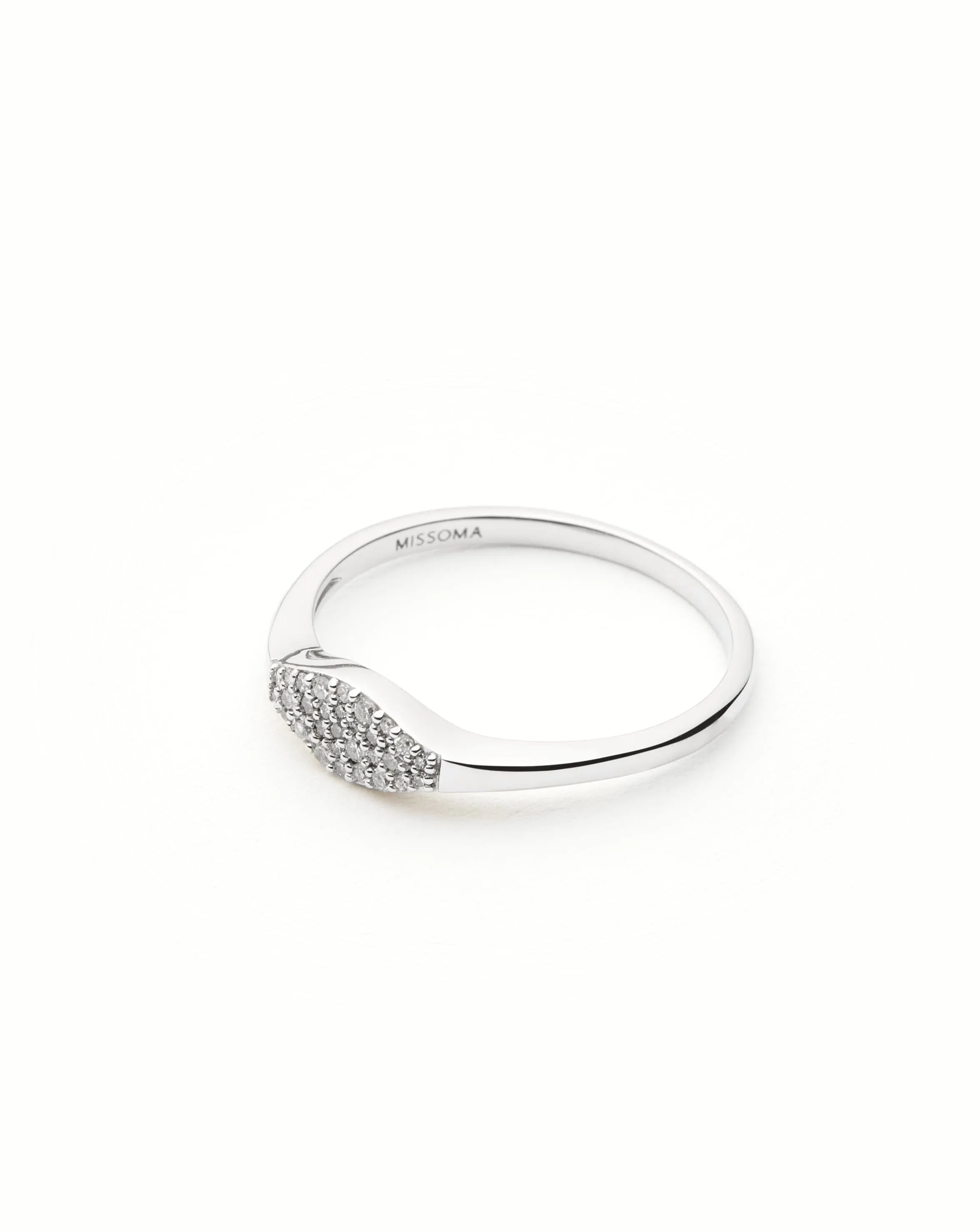 Fine Diamond Signet Ring | 14ct Solid White Gold/Diamond