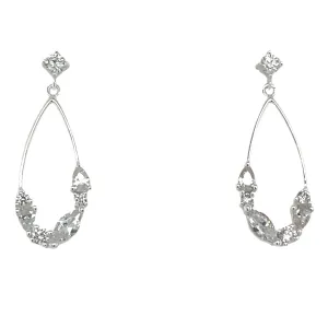 Forma Sterling Silver Scattered Cz Drop Earrings