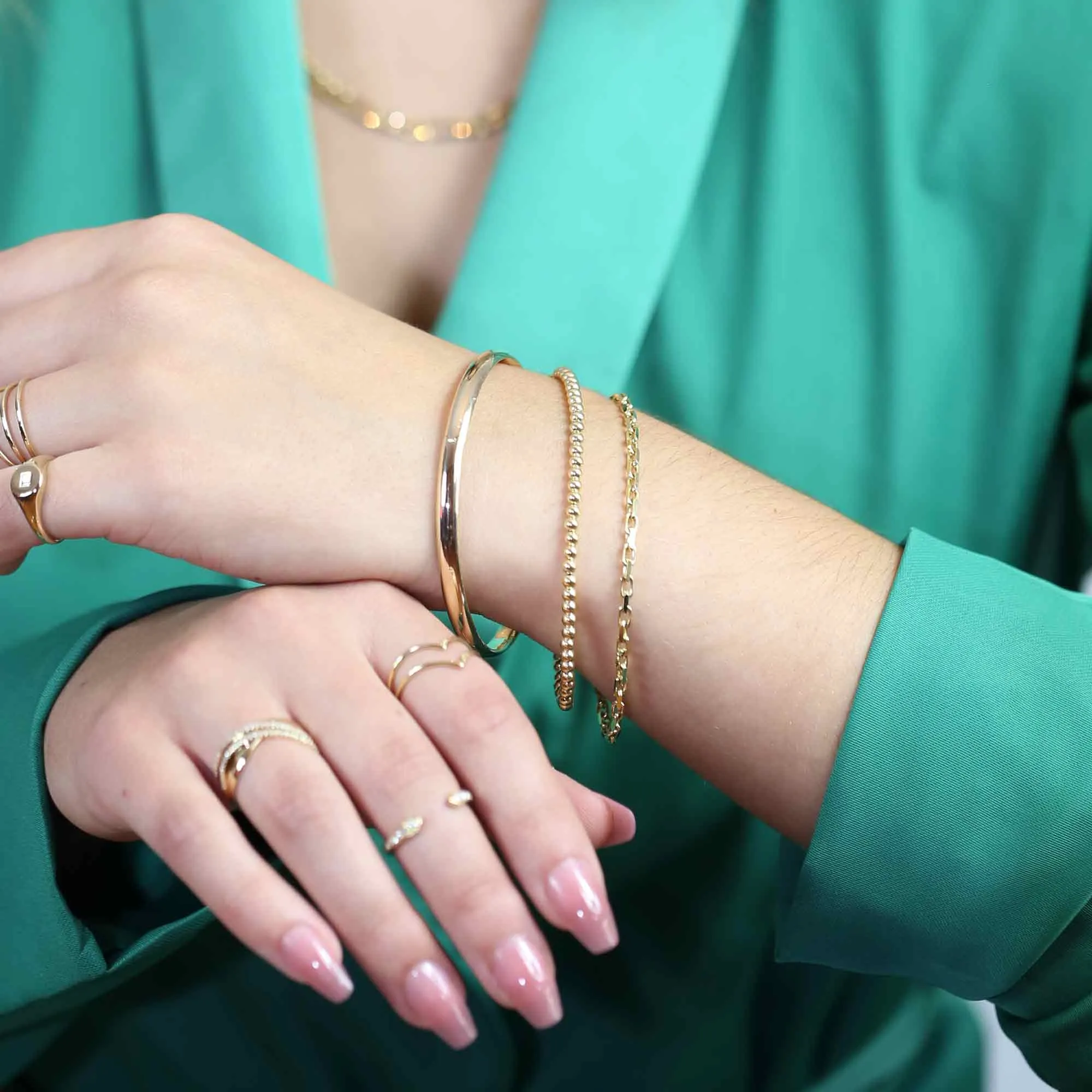 Frenchie Gold Cable Bracelet