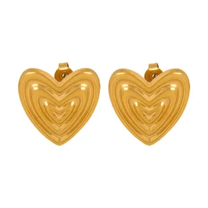 Golden Love Textured Earrings for Stylish Women