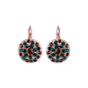 Guardian Angel Leverback Earrings in "Deep Forest" - Rose Gold