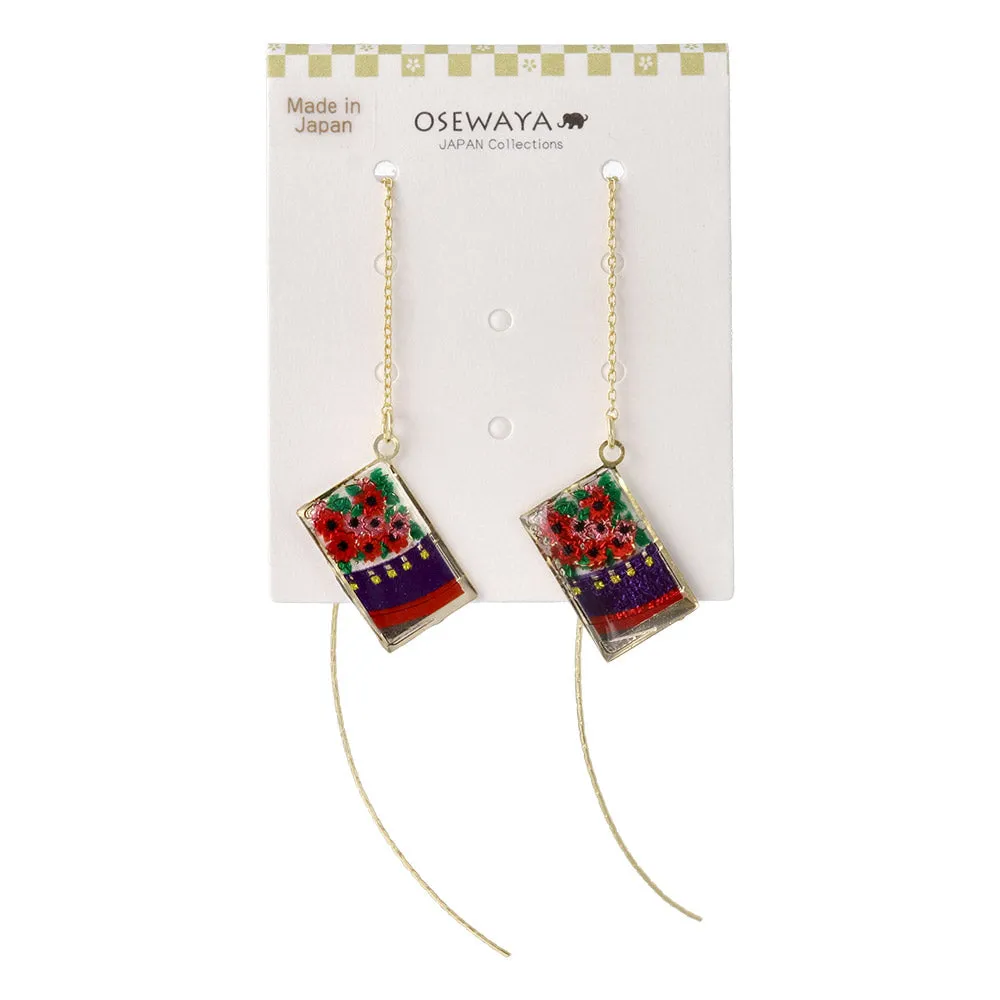 Hanafuda Card Threader Earrings